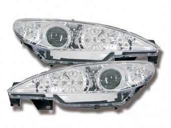 Headlights Peugeot 206 98-05 Led dagrijlight chrome