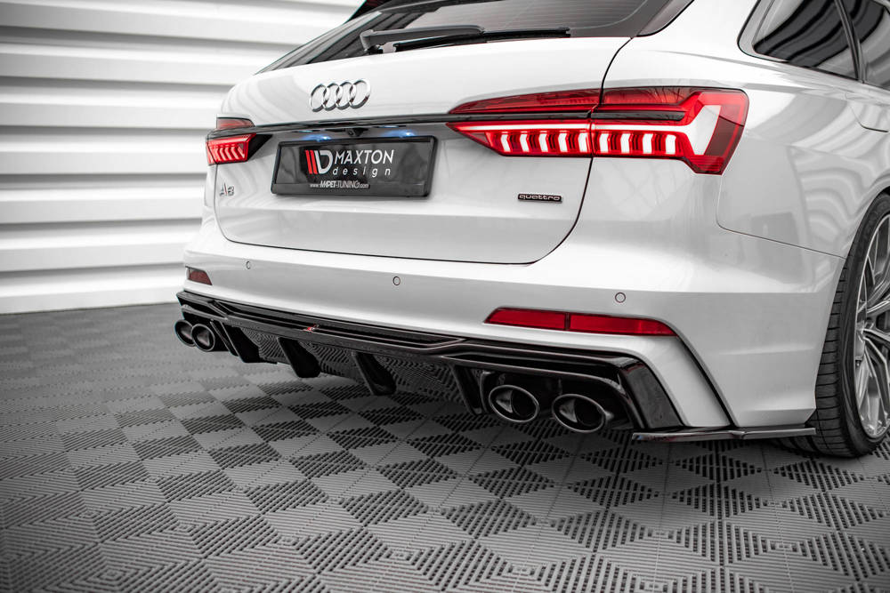 Diffuser passend voor Audi S6 / A6 S-Line C8 Maxton Glans Zwart