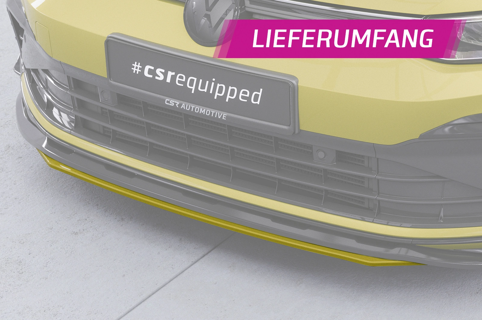 Voorspoiler passend voor VW Golf 8 glans zwart