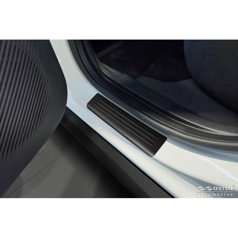 Avisa Matt Black Inox door sill protectors  Citroën C3 IV 2024- - 'Lines' - 4-pieces