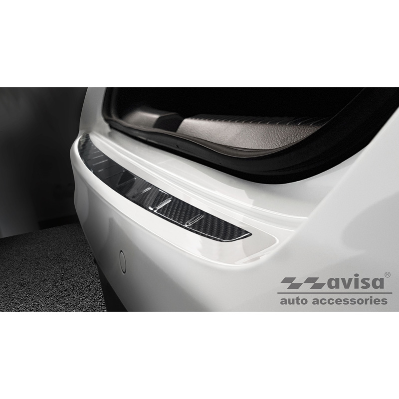 Real 3D Carbon Rear bumper protector  Mercedes CLA II (C118) Sedan 2019- 'Ribs'