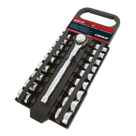 SOCKET SET WITH RATCHET HANDLE