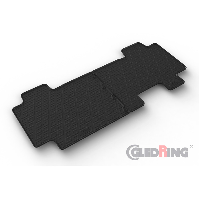 Rubber car mats set  Citroën Spacetourer 2016- / Fiat Scudo 2022- / Opel Zafira Life 2019- / Peugeot Traveller 2016- / Toyota Proace Verso 2016- (2nd row) (G profile 2-pieces + mounting clips)