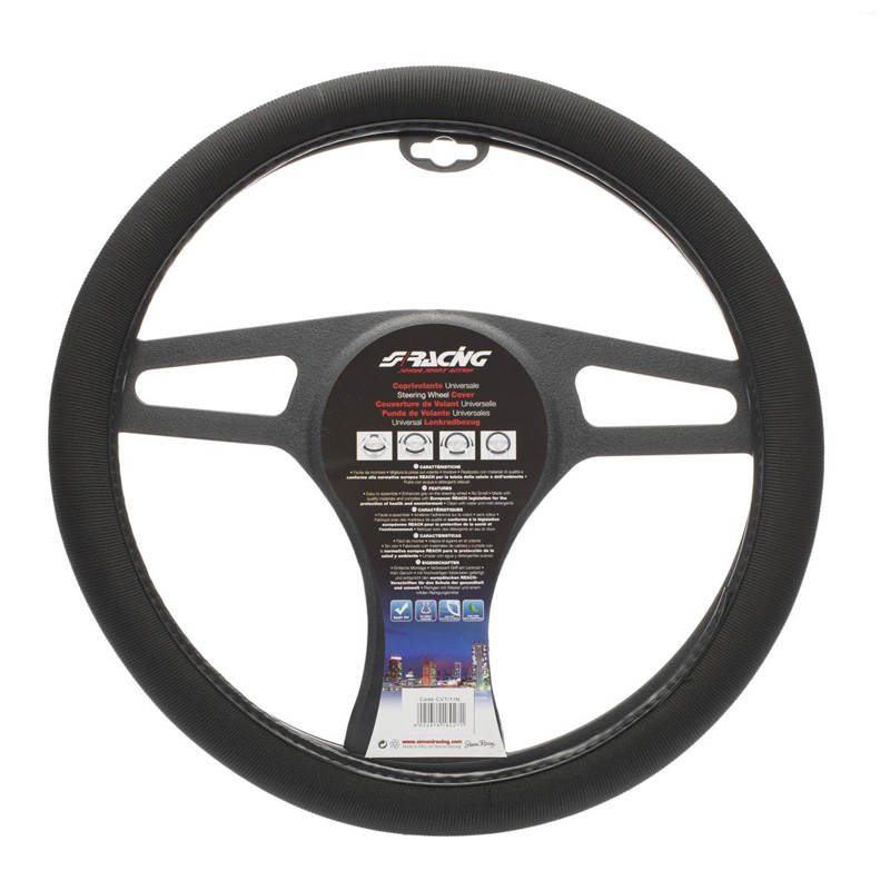 Simoni Racing Steering Wheel Cover Cheap - Black Cotton - 37-39cm