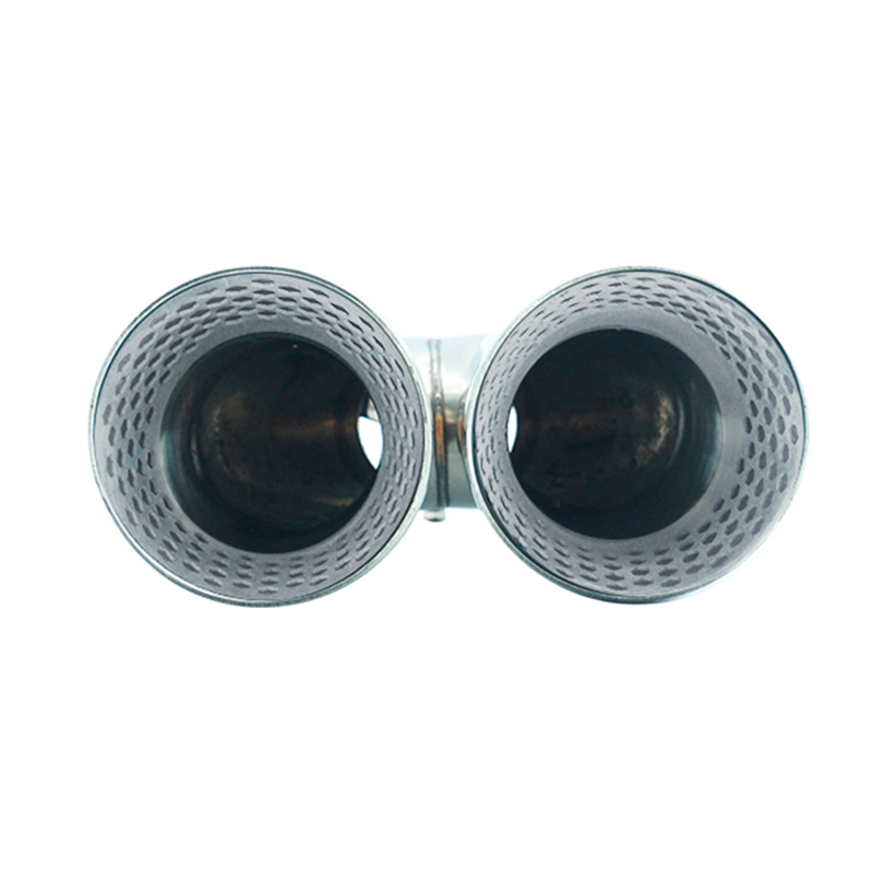 Simoni Racing Exhaust Tip Double Round/Slanting Inox - Ø90xL245mm - Installation 35->61mm