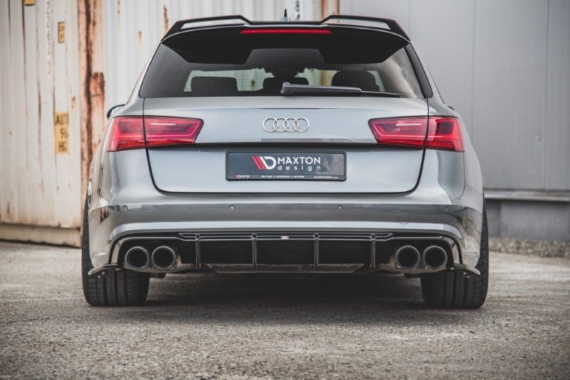 Diffuser passend voor Audi S6 / A6 S-Line C7 FL Glanzend Zwart