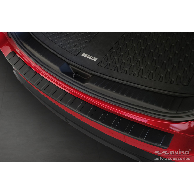 Matt Black Stainless Steel Rear bumper protector  Mazda CX5 II 2017- incl. Facelift 'Ribs'