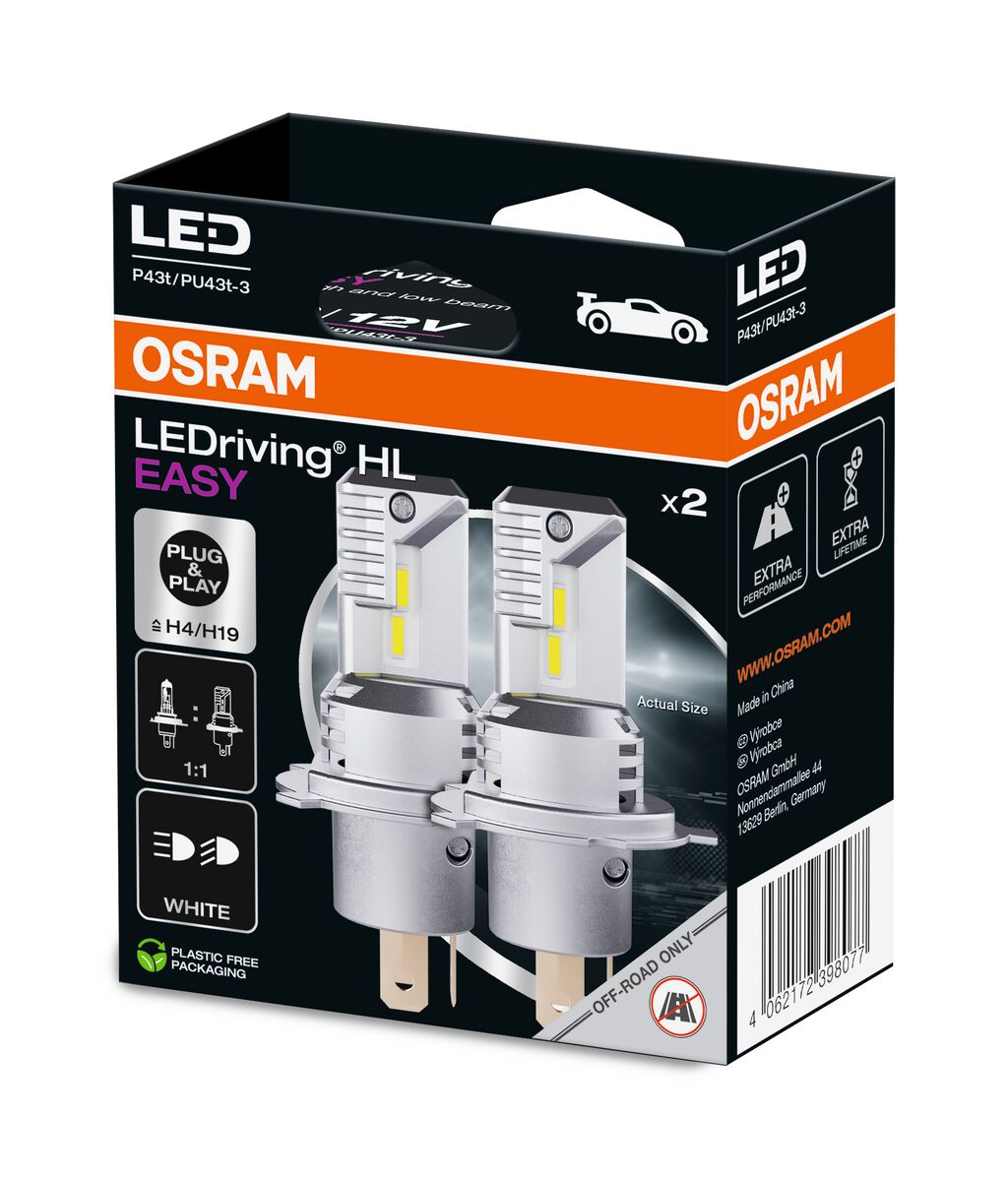 OSRAM LEDriving HL EASY H4 / H19 LED Bulbs 12V 6000K