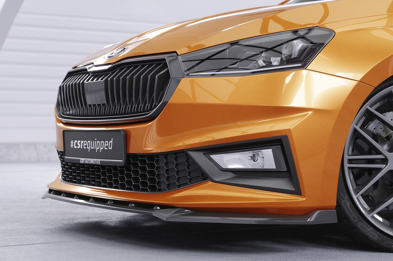Voorspoiler passend voor Skoda Fabia 4 2021- – Glans Zwart