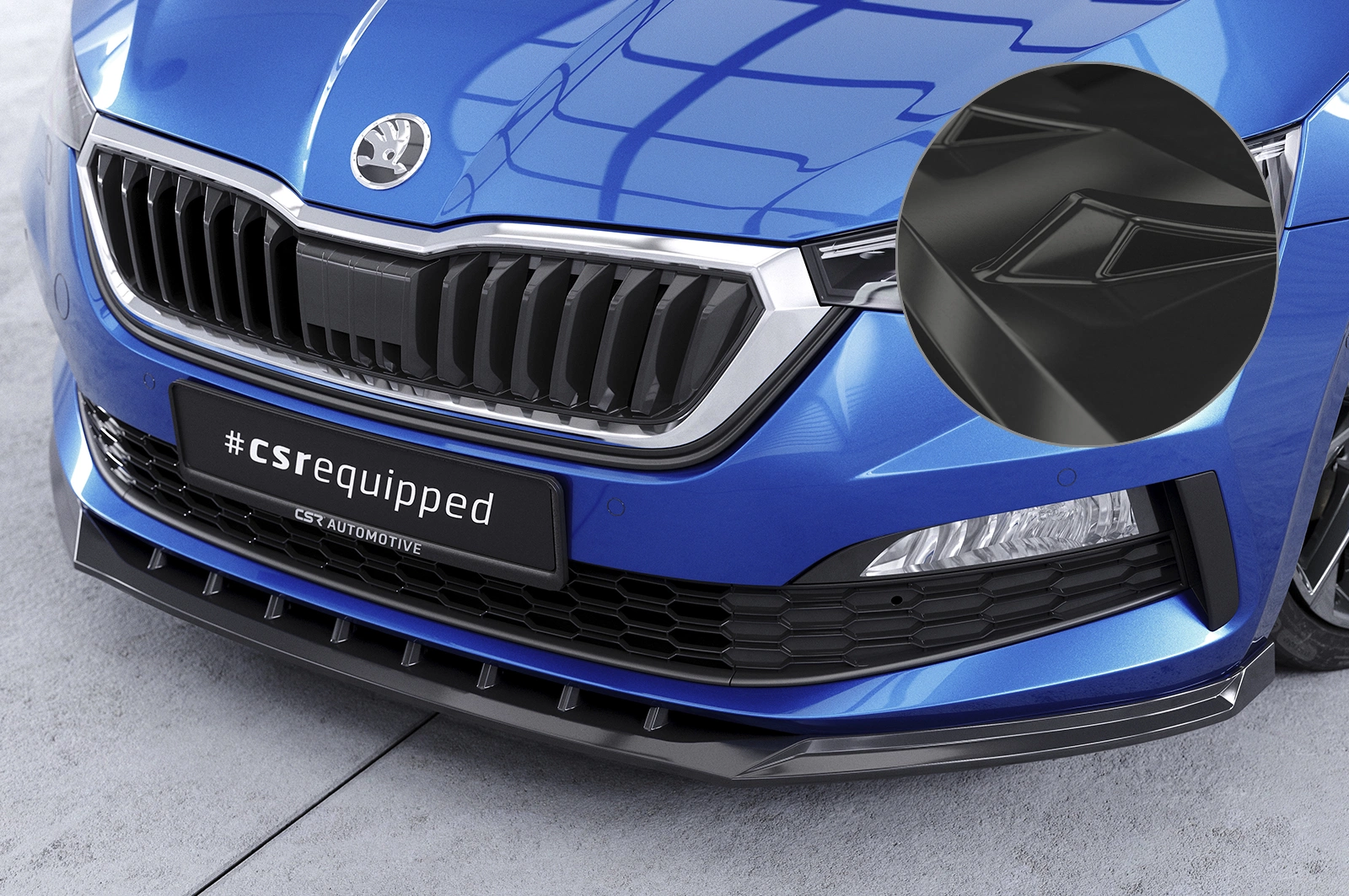 Voorspoiler passend voor Skoda Scala 2019-2023 – Glans Zwart