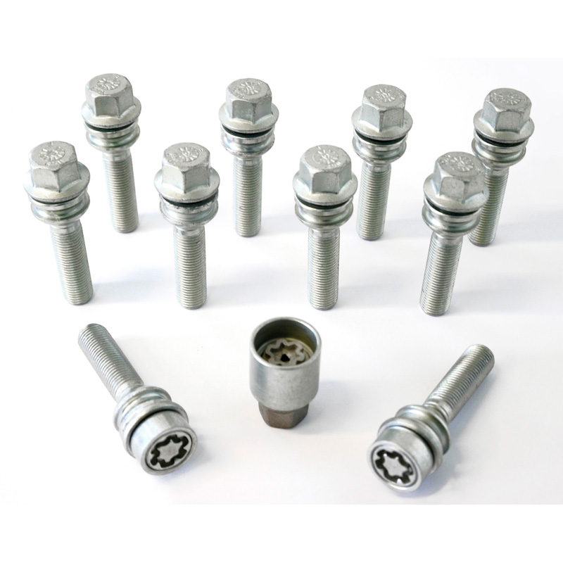 H&R Wheel bolt Set Round-Head with movable cone R14 M14x1.50 - Length 43mm - 10 pcs - incl. wheel-locks