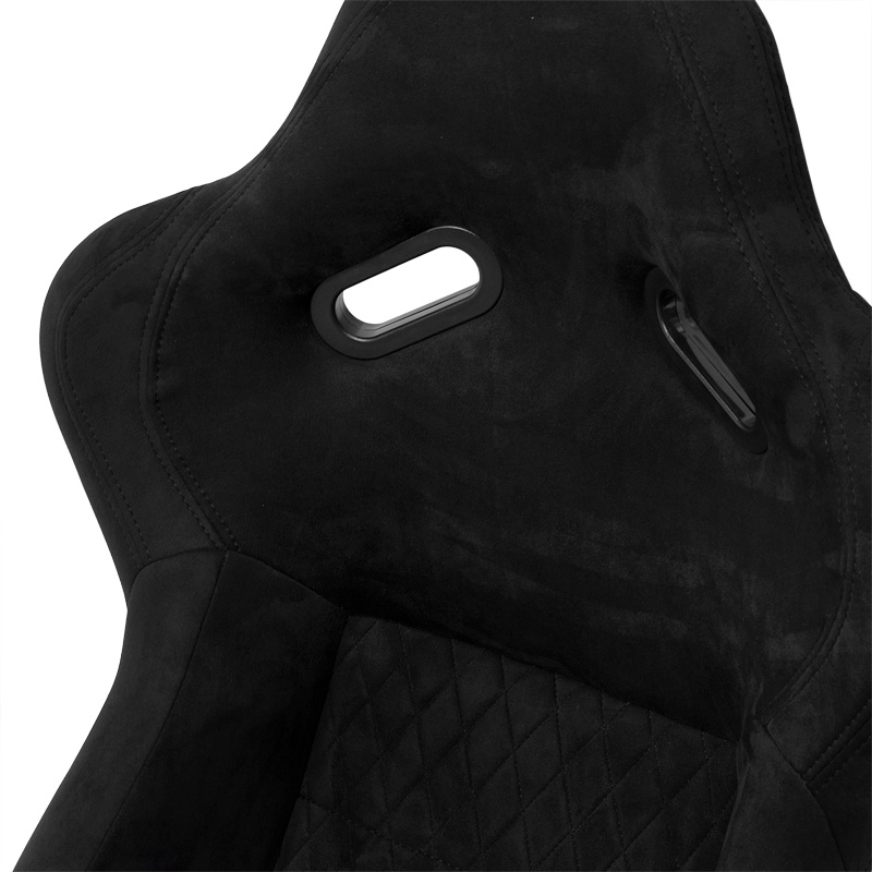 Sport seat 'LV' - Black - Non-reclinable fibreglass back-rest - incl. slides