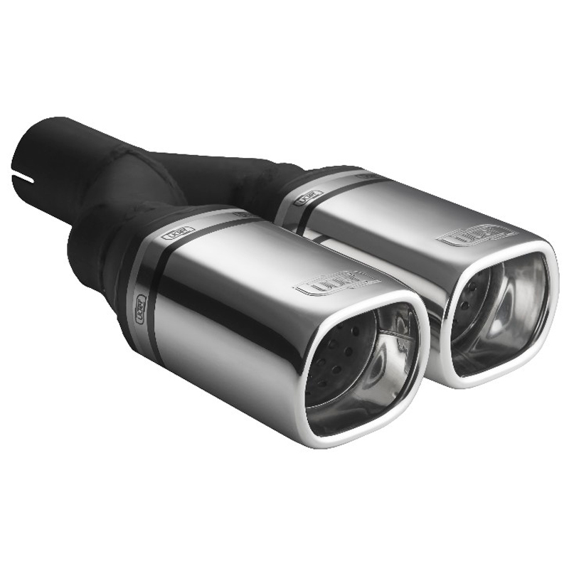 Ulter Sport Exhaust finisher - Double Rectangular 80x65mm - Length 200mm - Installation ->50mm - Inox