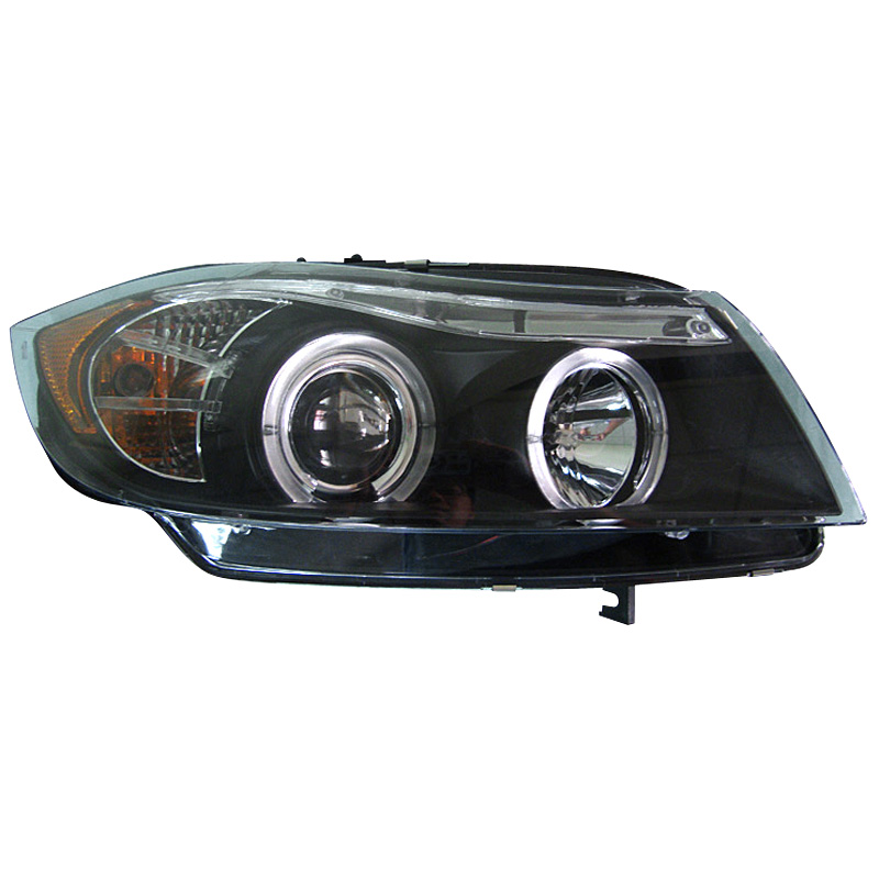 Set Headlights  BMW 3-Series E90/E91 Sedan/Touring 2005-2008 - Black - incl. Halos