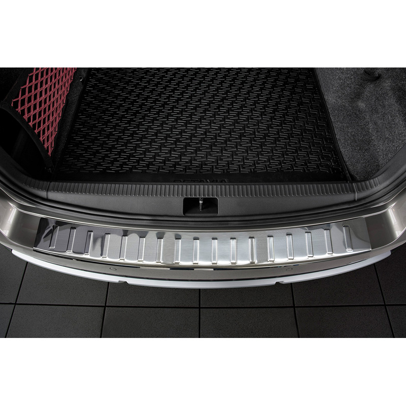 Stainless Steel Rear bumper protector  Skoda Octavia III Scout 2014-2020 'Ribs'
