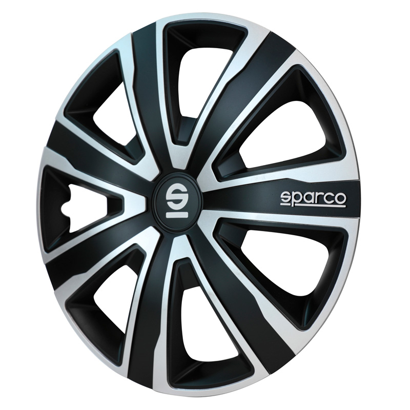 Sparco Wheel Covers Palermo - 16-inch - Silver/Black - Set of 4 pieces