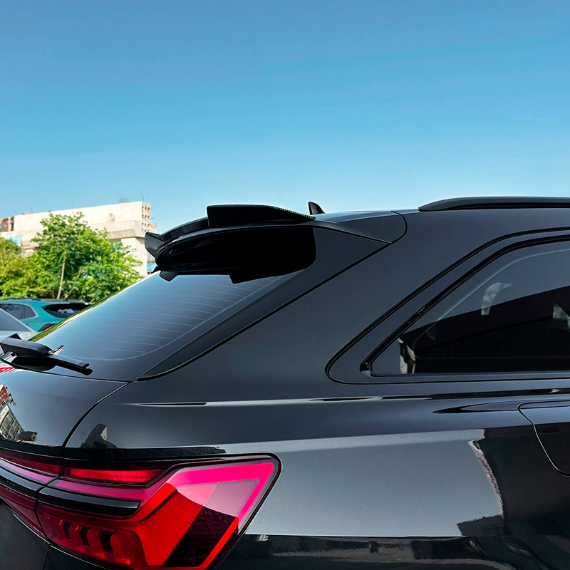 Roof spoiler (Spoiler Cap)  Audi A6 (C8) Avant S-Line/S6 2018-2024 (ABS Glossy Black)