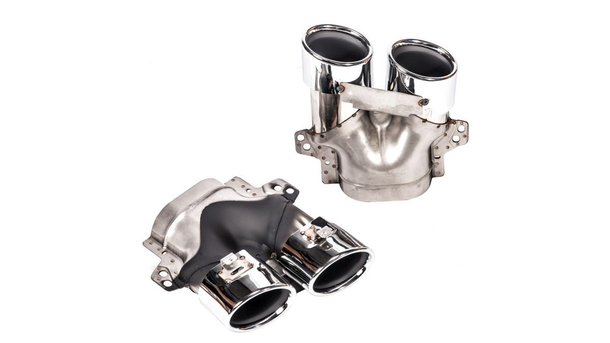 Diffuser passend voor Mercedes E-Class C238 Coupe (2016-..) Black/Chroom Met Sierstukken