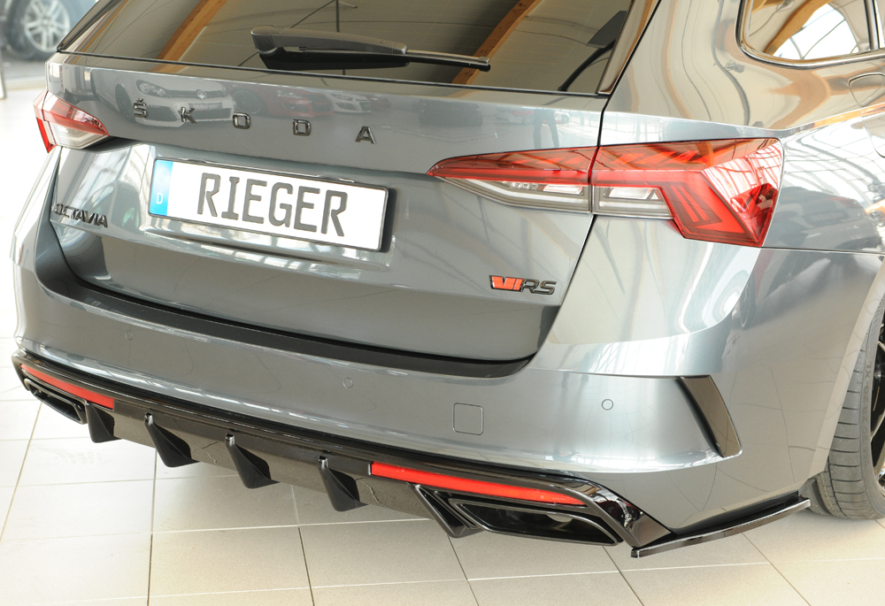Diffuser passend voor Skoda Octavia RS (NX) Rieger Glans Zwart