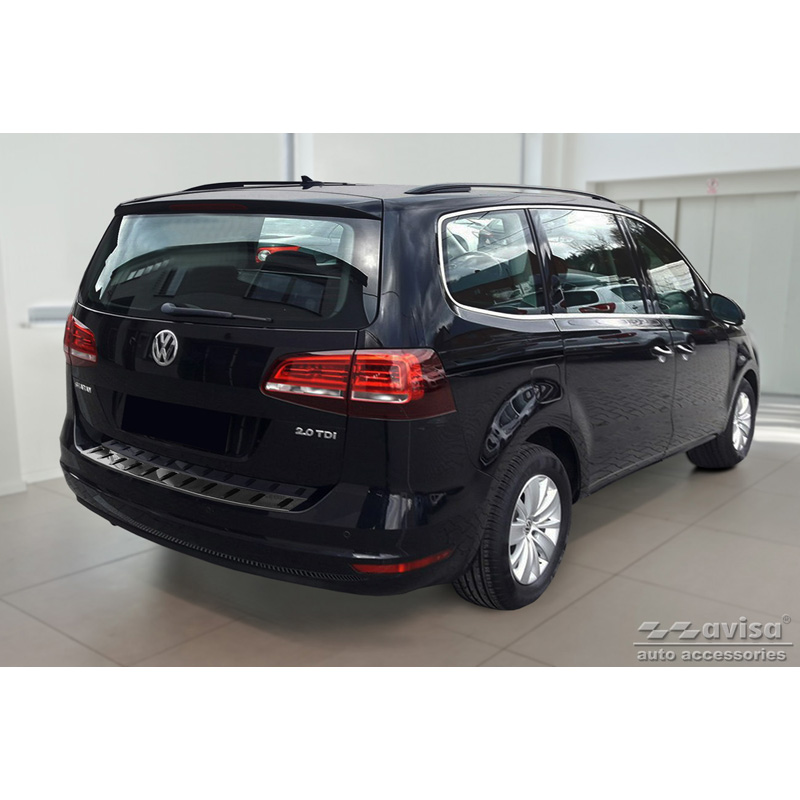 Black Stainless Steel Rear bumper protector  Volkswagen Sharan II & Seat Alhambra II 2010- 'STRONG EDITION'