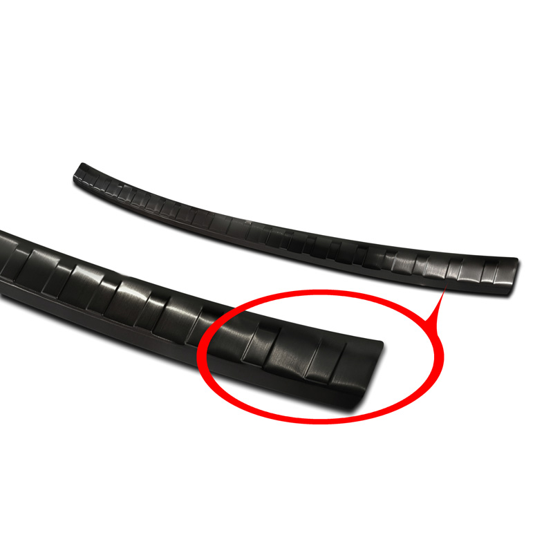 Black Stainless Steel Rear bumper protector  Volkswagen Golf VIII HB 5-doors 2020-2024 & FL 2024- 'Ribs'