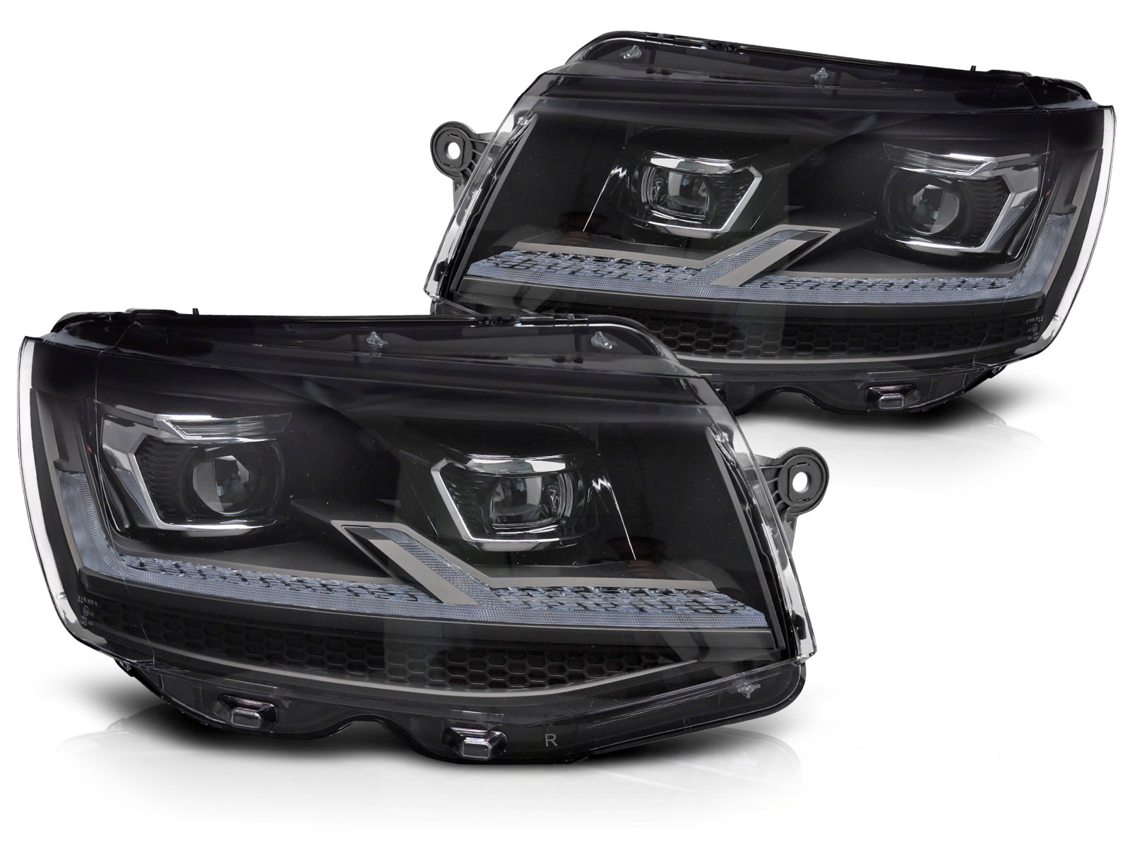 LED daytime running lights VW T6 2015-19 piano-black with dynamic indicator