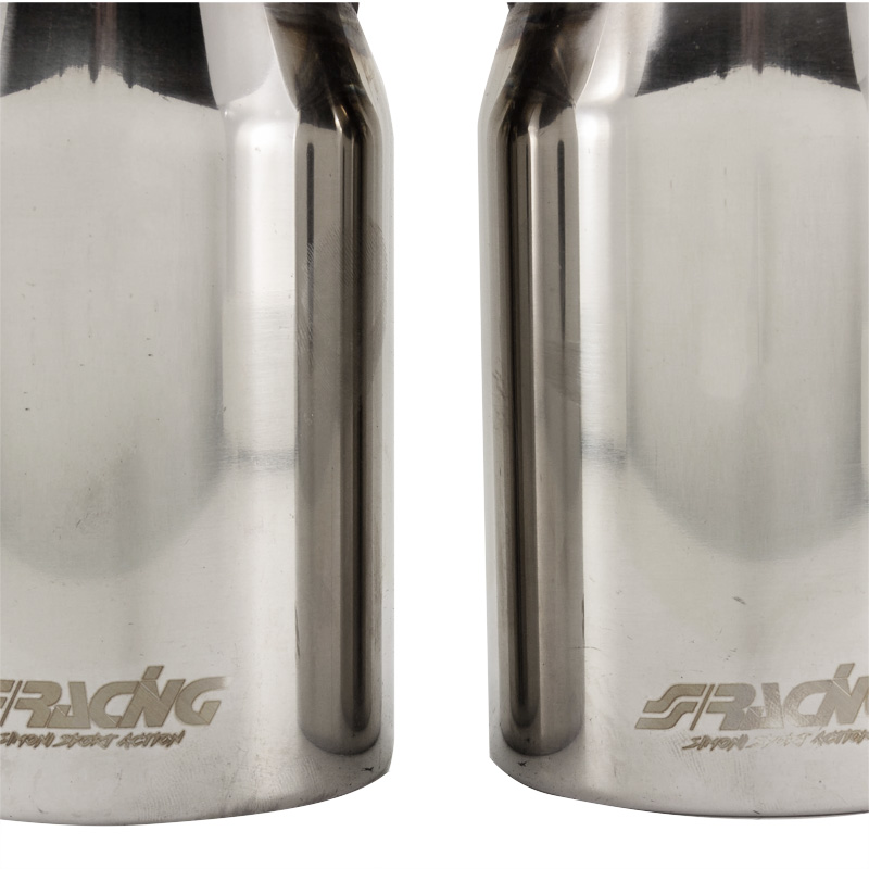 Simoni Racing Exhaust Tip Double Round Inox - Ø76xL230mm - Installation ->61mm