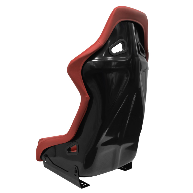 Sport seat 'BS1' - Red Synthetic leather - Non-reclinable fibreglass back-rest - incl. slides