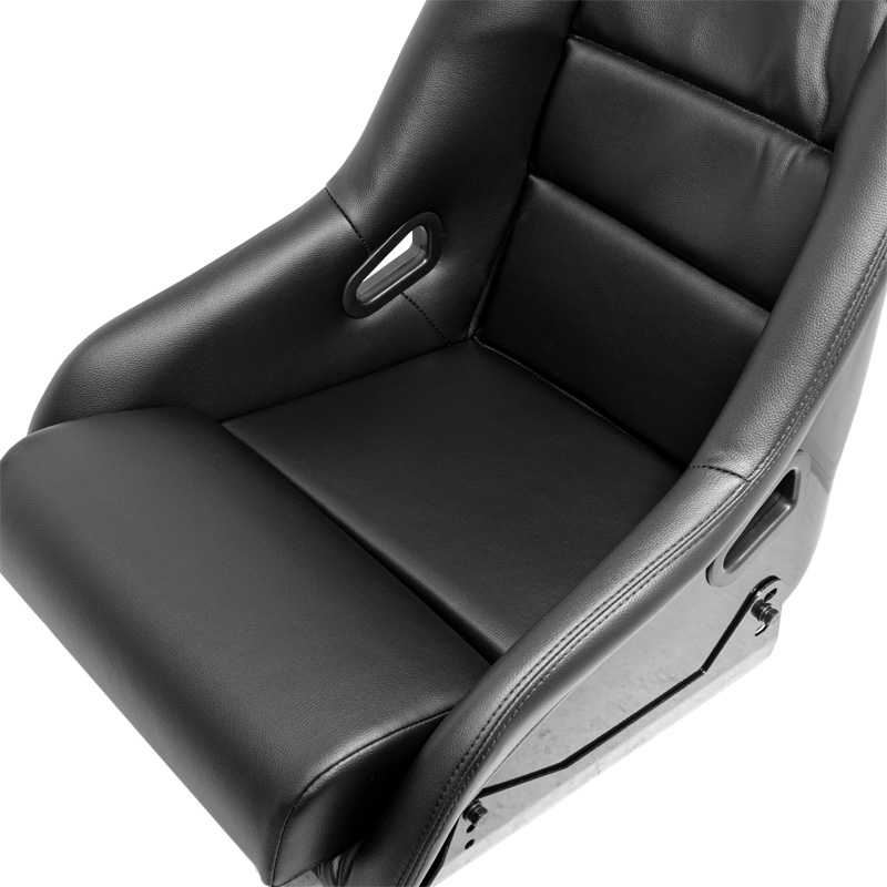 Sport seat 'BS1' - Black Synthetic leather - Non-reclinable fibreglass back-rest - incl. slides
