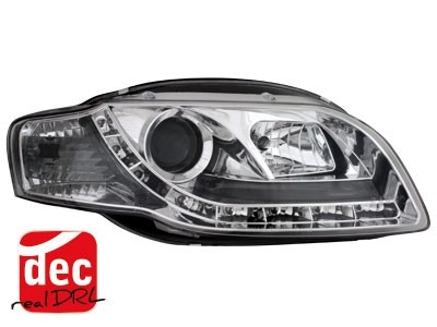 Headlights Audi A4 B7 04-08 Devil Eyes Dlite Chrome