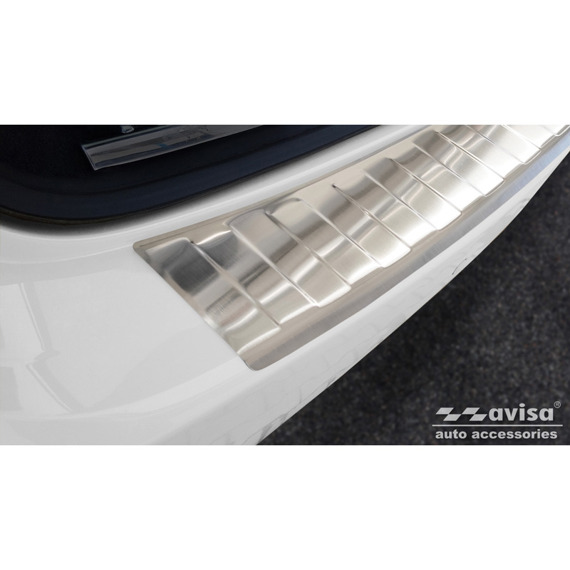 Stainless Steel Rear bumper protector  Porsche Cayenne II 2010-2014 & FL 2014- 'Ribs'