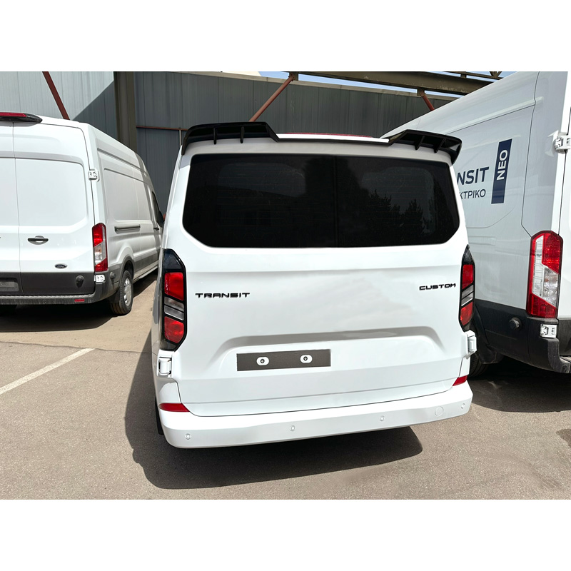 Roof spoiler V.2  Ford Transit Custom (V710) 2023- & Volkswagen Transporter T7 2024- (with tailgate) (PU)