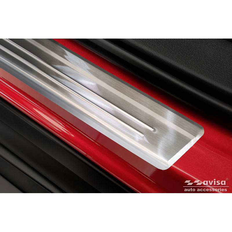 Inox door sill protectors  Mazda CX-30 2019- - 'Lines' - 4-pieces