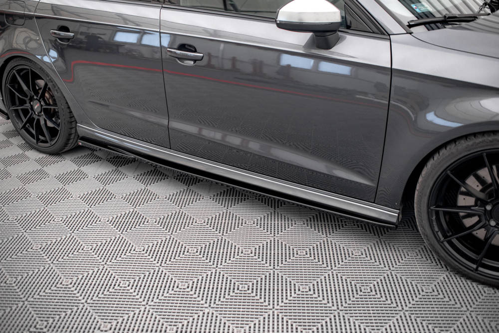 Zijskirts passend voor Audi S3 Sportback 8V FL Maxton Glans Zwart