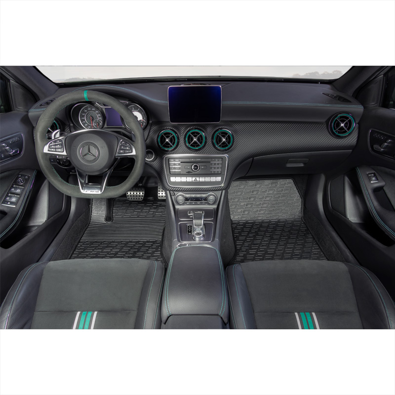 Rubber car mats set  Mercedes B-Class W246 2011-2019/A-Class W176 2012-2018/CLA/GLA 2014-2020 (G profile 4-pieces + mounting clips)
