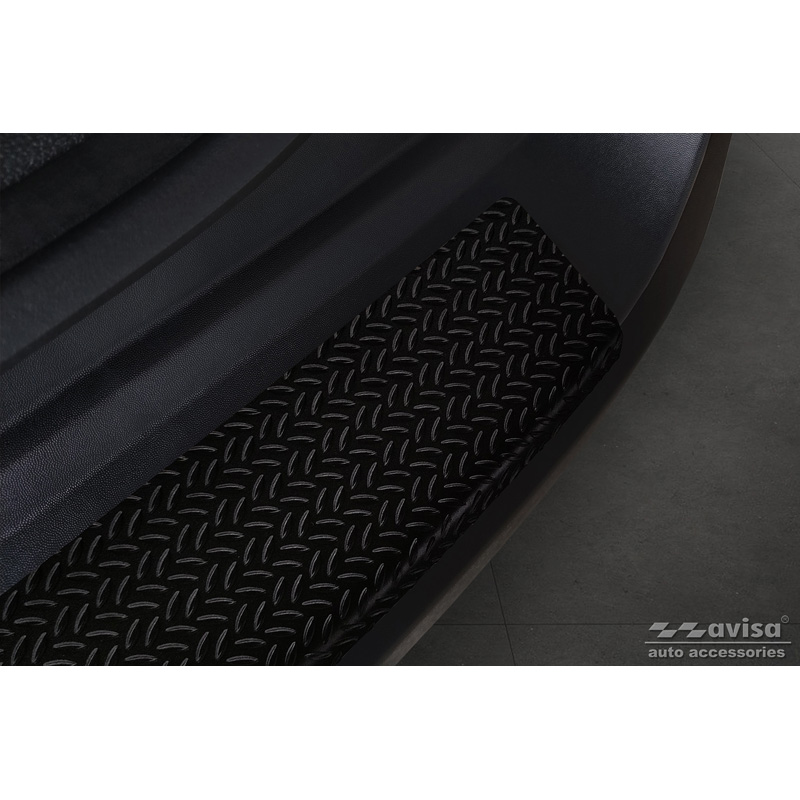 Matt Black Aluminum Rear bumper protector  Kia Sportage V 2021- 'Riffled Plate'