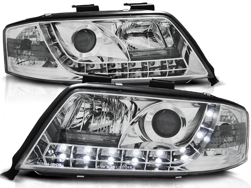 Headlights Audi A6 98-02 Devil Eyes Dayline Chrome