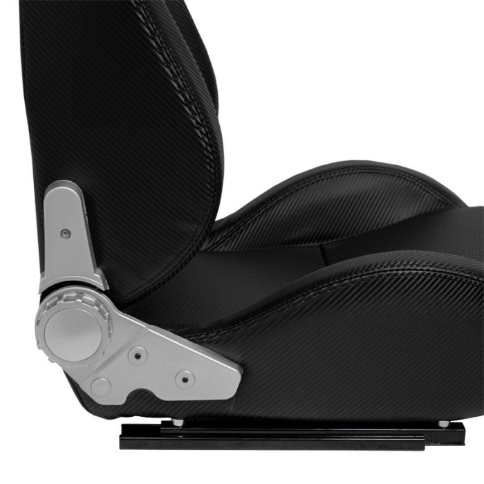 Sport seat 'DS' - Carbon-look Synthetic leather - Dual-side reclinable back-rest - incl. slides