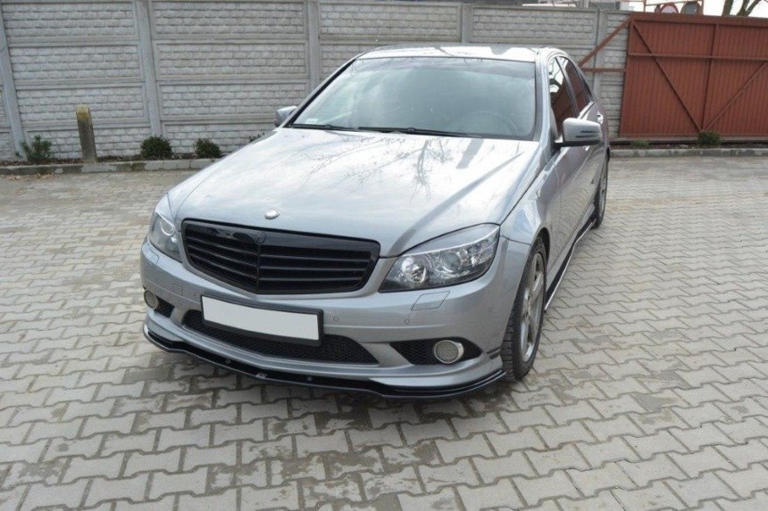 Voorspoiler passend voor Mercedes C-klasse W204 AMG-Line Maxton Design glans zwart
