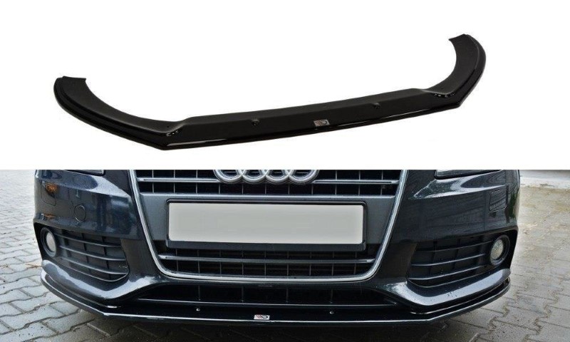 Voorspoiler passend voor Audi A4 B8 V.2 Glanzend Zwart