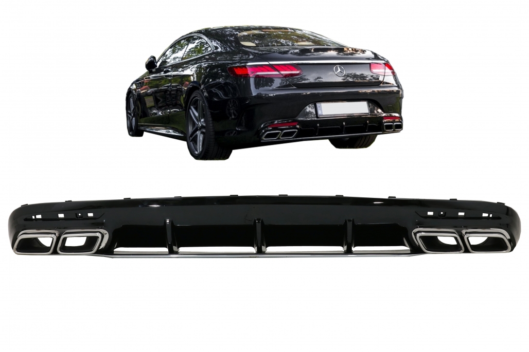 Diffuser passend voor Mercedes S-Class C217 Coupe (2014-2020) S63 Facelift Design Sierstukken