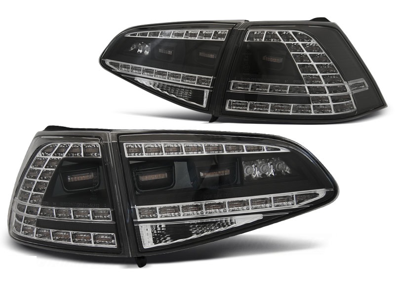 Tail Lights VW Golf VII LED with Dynamic Turn Signal Black
