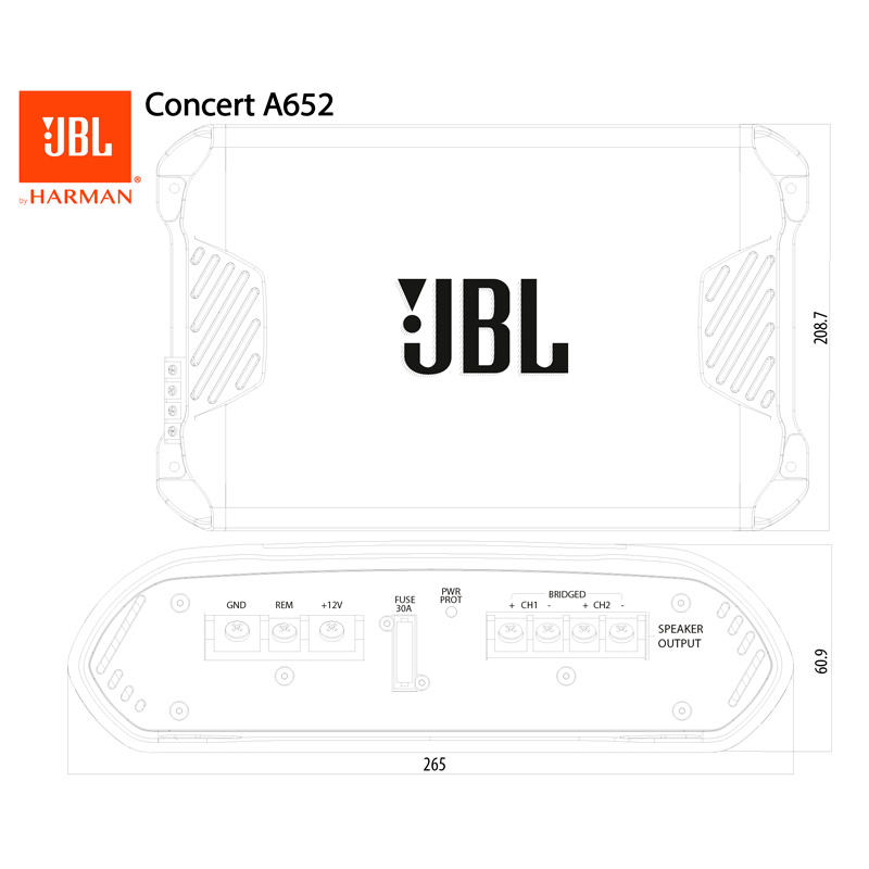 JBL Concert A652 2-Channel Amplifier (500W)