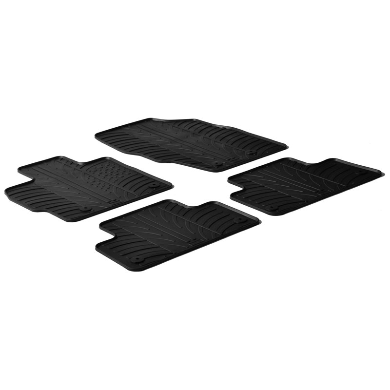 Rubber car mats set  Mazda CX-7 petrol 2007- (T profile 4-pieces + mounting clips)