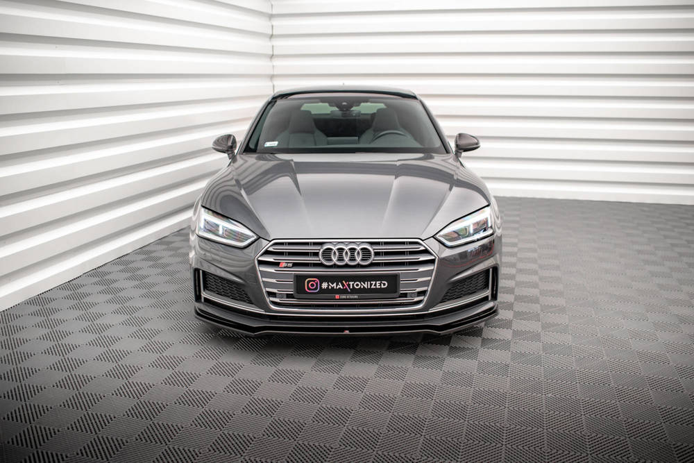 Voorspoiler passend voor Audi S5 / A5 S-Line F5 Coupe / Sportback V.1 Glanzend Zwart