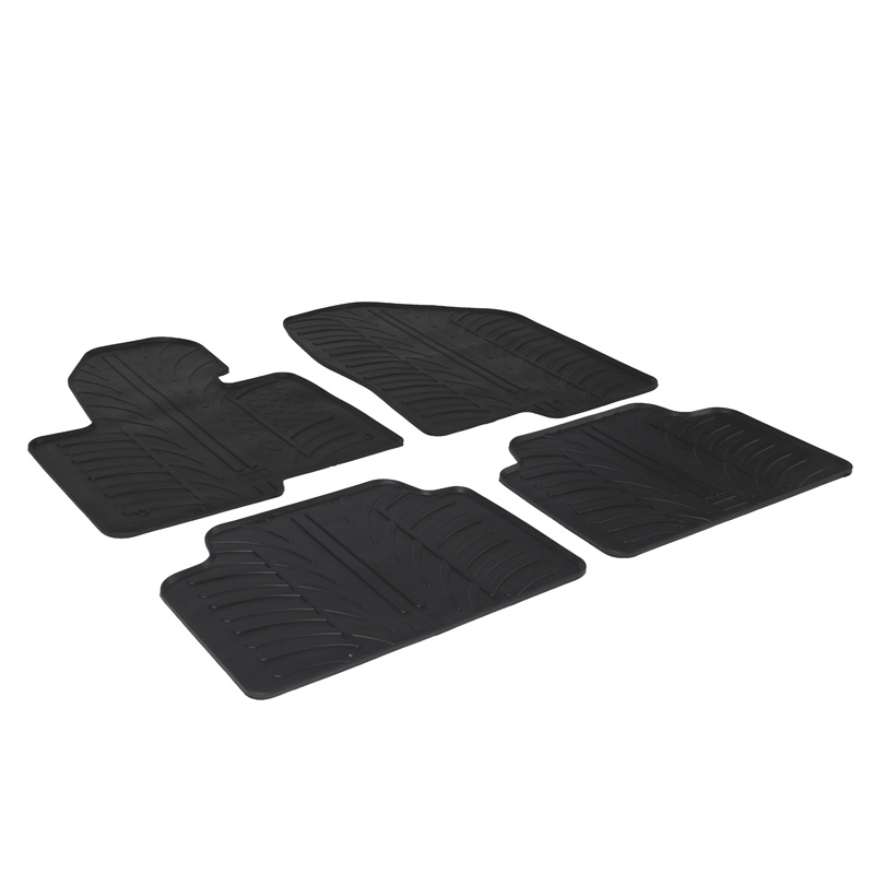 Rubber car mats set  Hyundai Santa Fe III 2012-2018 (T profile 4pieces + mounting clips)