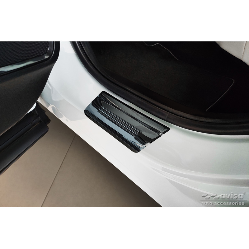 Black Inox door sill protectors  Honda HR-V 2021- 'Hybrid' - 4-pieces