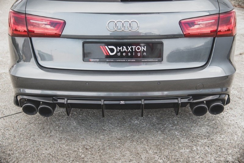 Diffuser passend voor Audi S6 / A6 S-Line C7 FL Glanzend Zwart