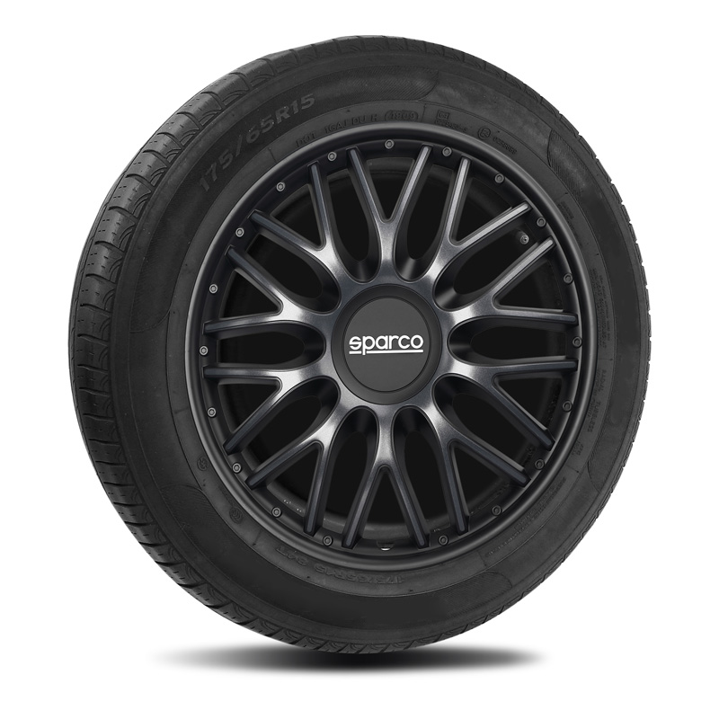 Sparco Wheel Covers Roma - 13-inch - Grey/Black - Set of 4 pieces