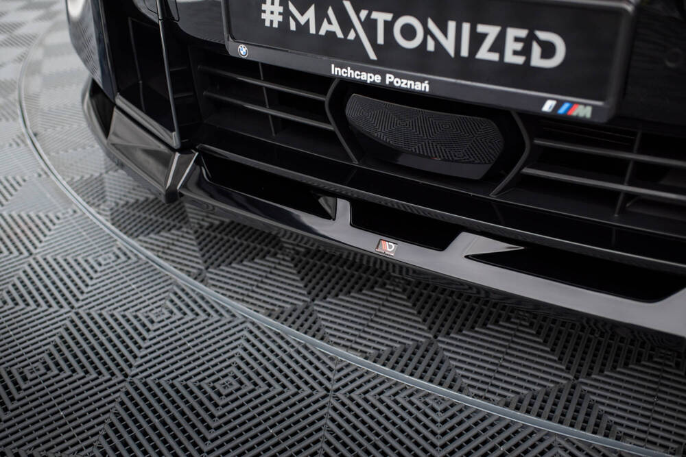 Voorspoiler passend voor BMW XM G09 Maxton Glans Zwart V.2